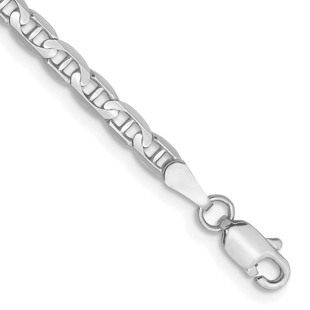14k White Gold 3mm Concave Anchor Chain