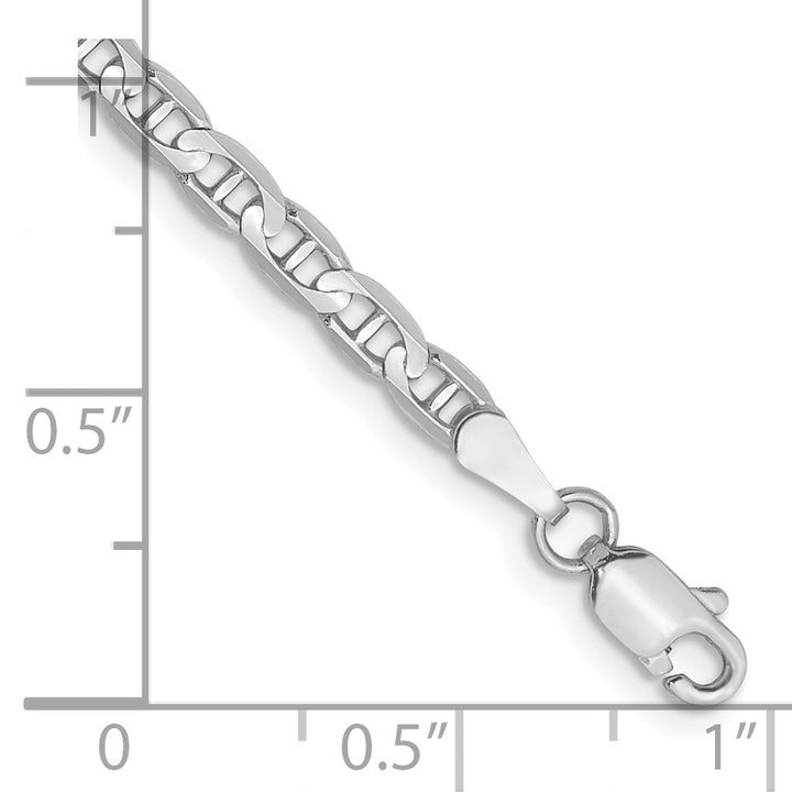 14k White Gold 3mm Concave Anchor Chain