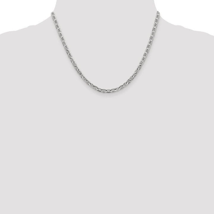 14k White Gold 3.75mm Concave Anchor Chain