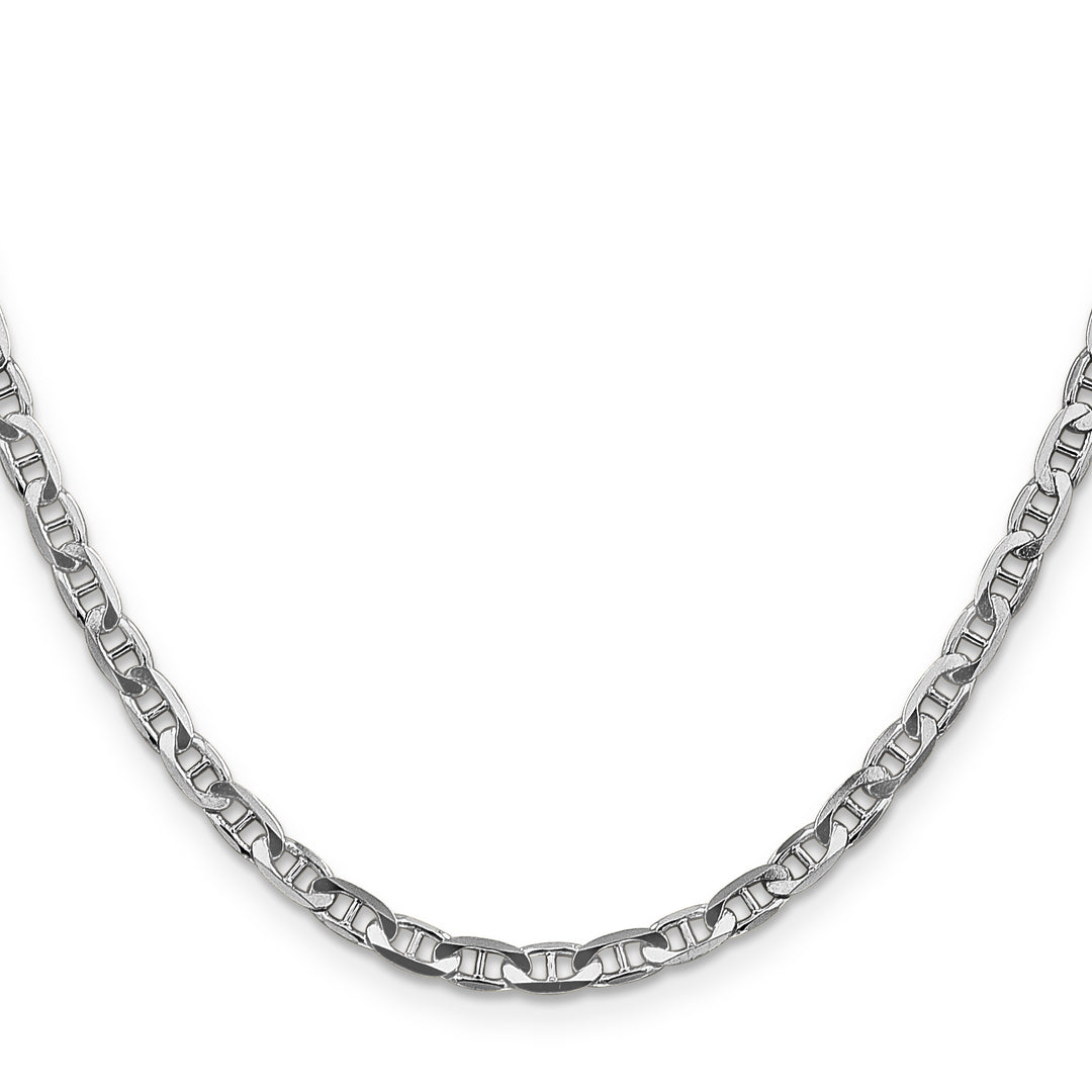 14k White Gold 3.75mm Concave Anchor Chain