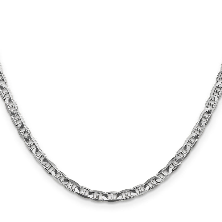 14k White Gold 3.75mm Concave Anchor Chain