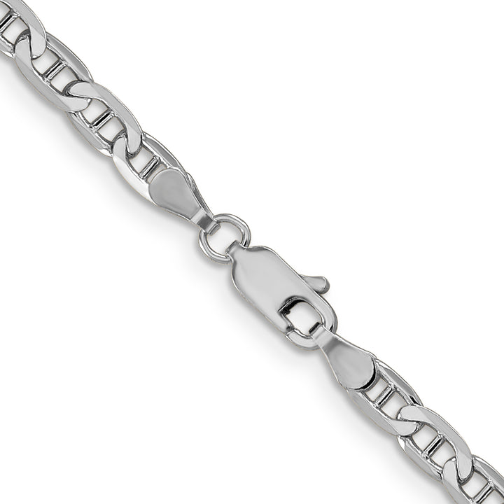 14k White Gold 3.75mm Concave Anchor Chain