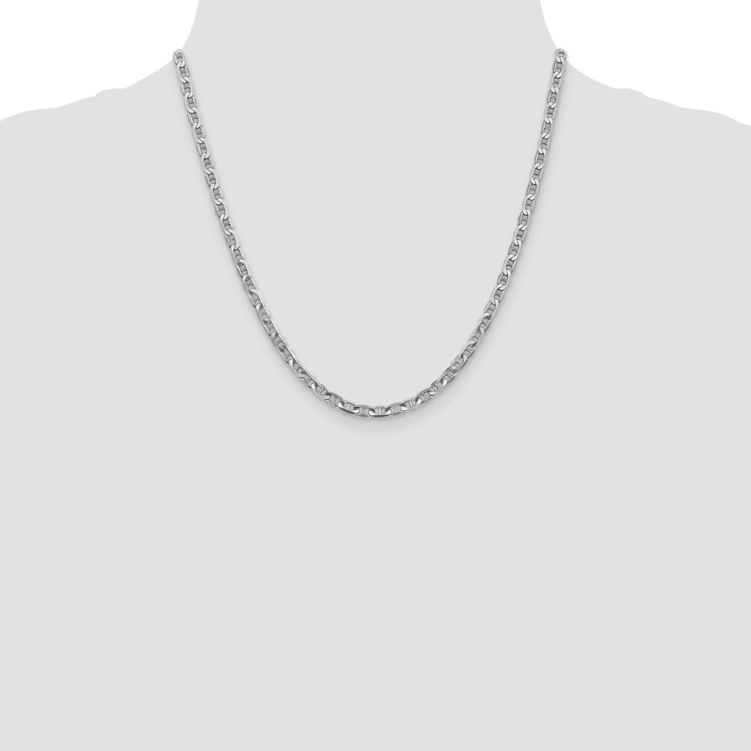14k White Gold 3.75mm Concave Anchor Chain