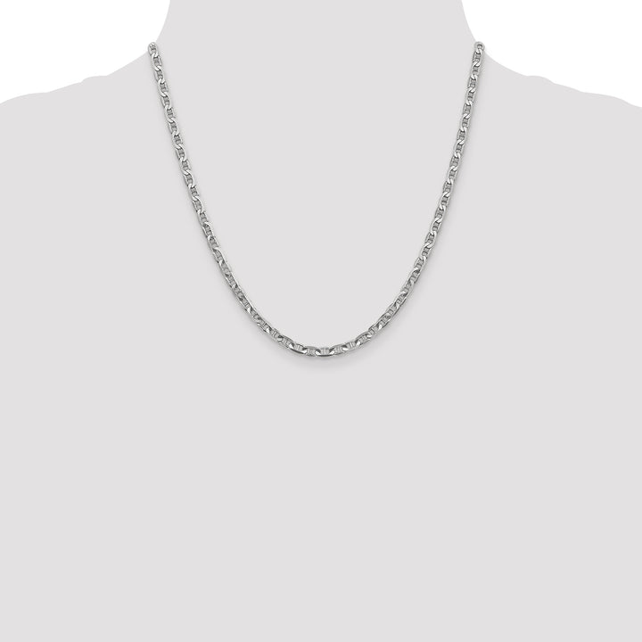 14k White Gold 3.75mm Concave Anchor Chain