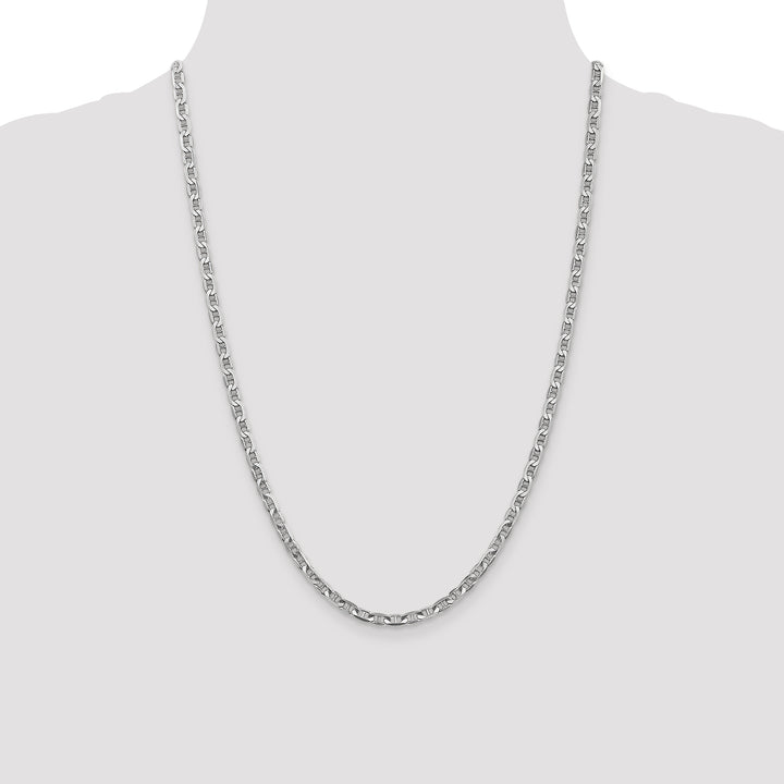 14k White Gold 3.75mm Concave Anchor Chain