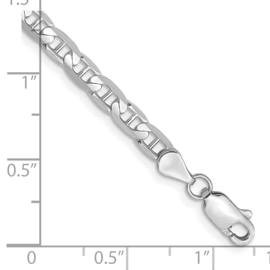 14k White Gold 3.75mm Concave Anchor Chain