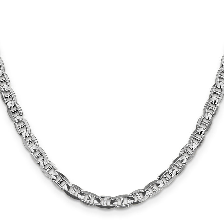 14k White Gold 4.5mm Concave Anchor Chain