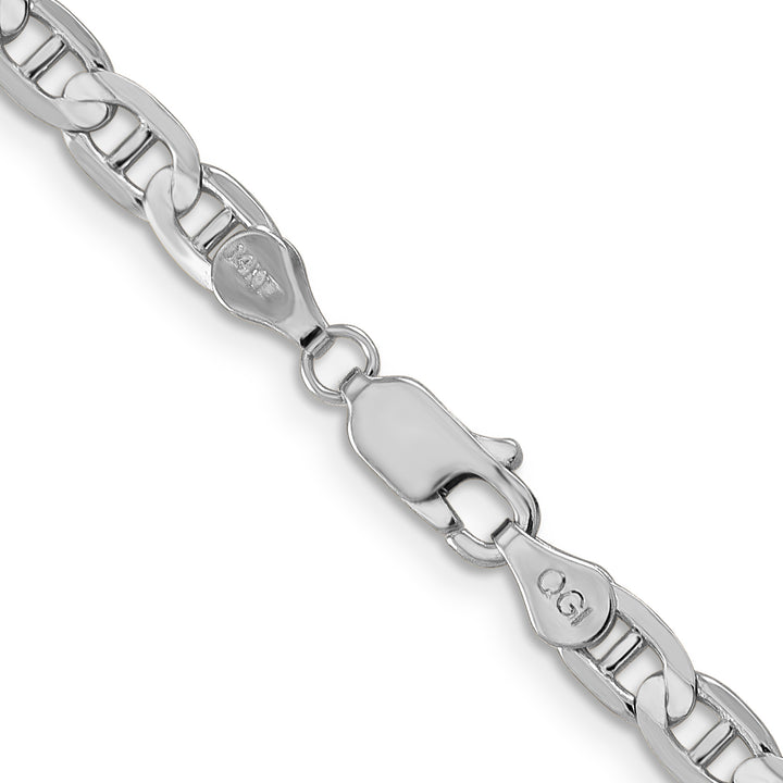 14k White Gold 4.5mm Concave Anchor Chain