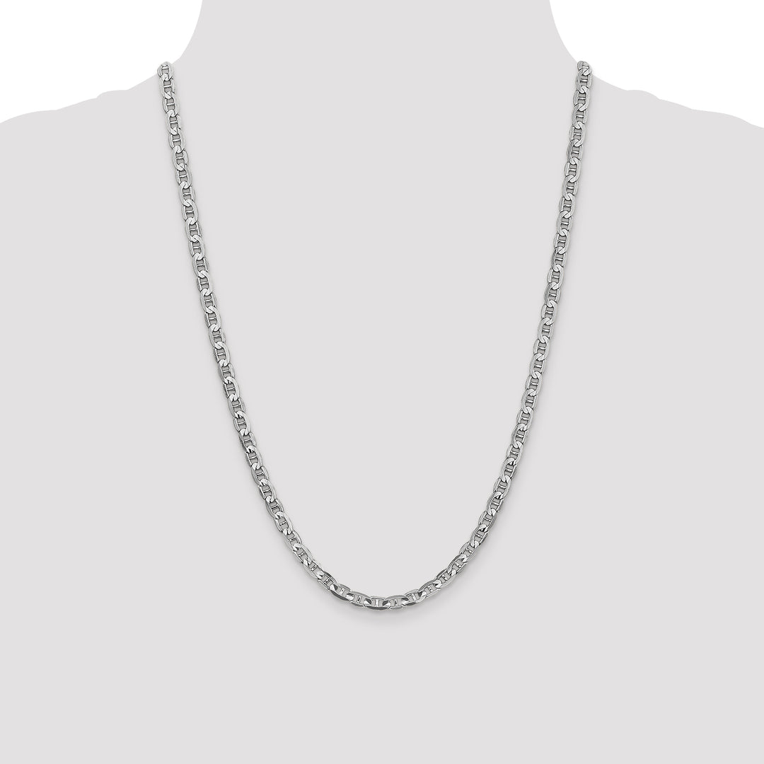 14k White Gold 4.5mm Concave Anchor Chain