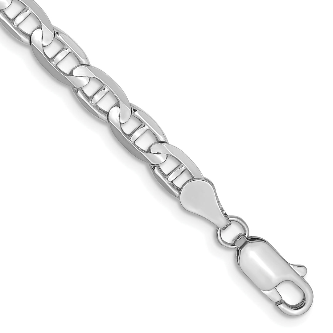14k White Gold 4.5mm Concave Anchor Chain