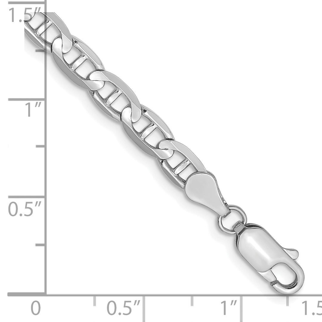 14k White Gold 4.5mm Concave Anchor Chain