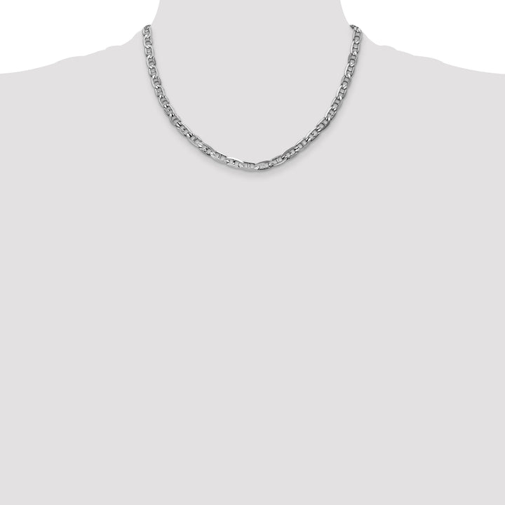 14k White Gold 5.25mm Concave Anchor Chain