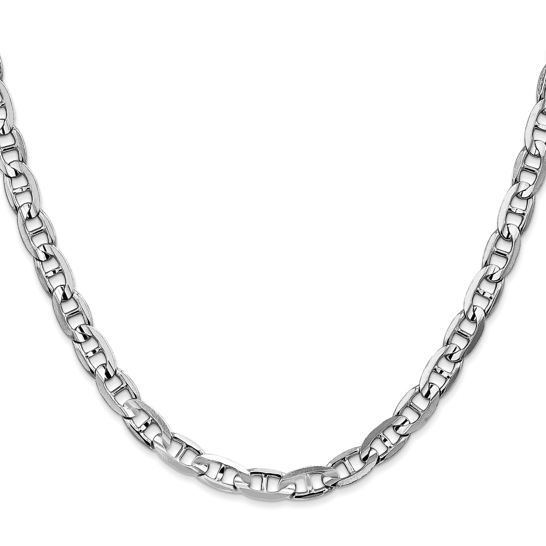 14k White Gold 5.25mm Concave Anchor Chain