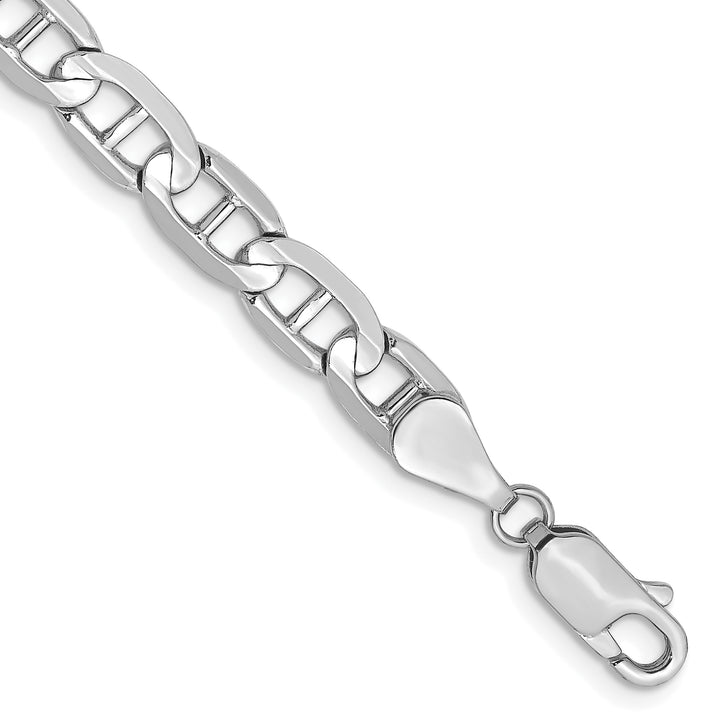 14k White Gold 5.25mm Concave Anchor Chain