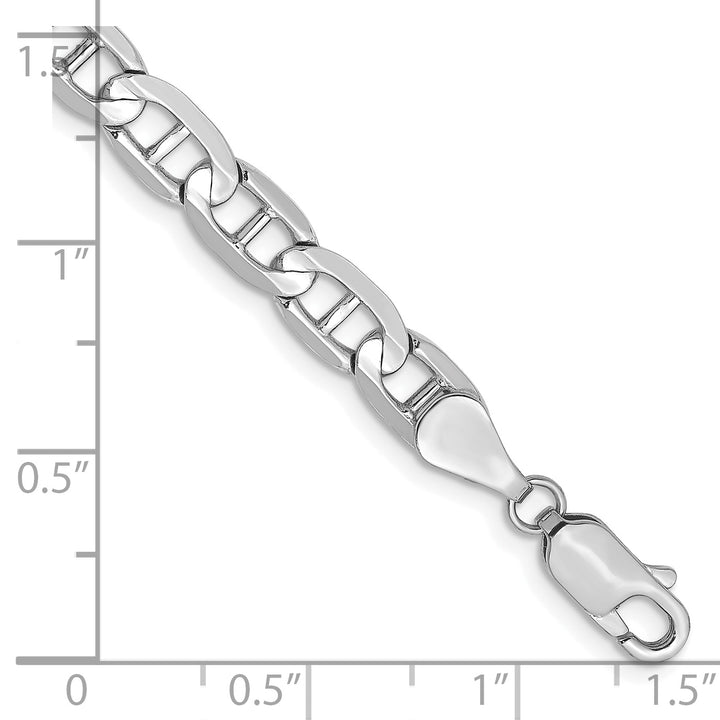 14k White Gold 5.25mm Concave Anchor Chain