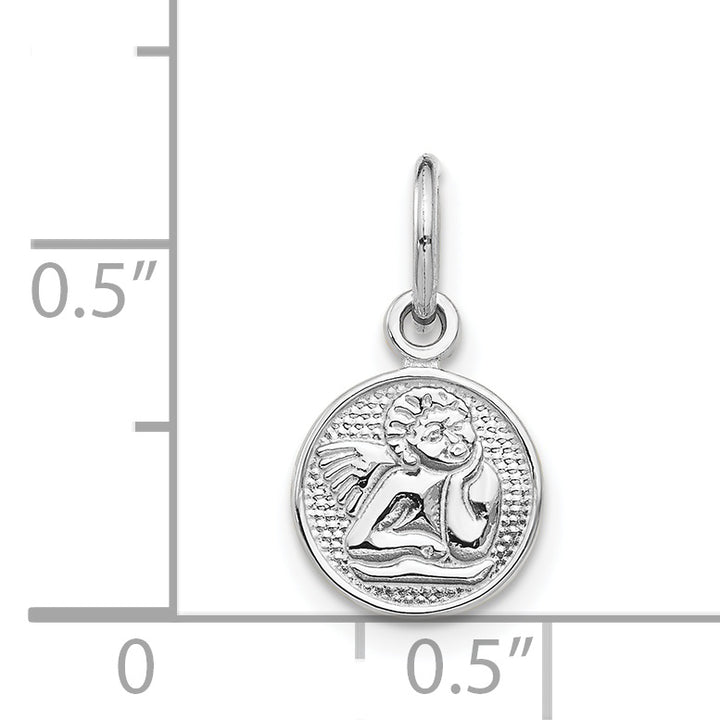14k White Gold Small Polished Angel Charm