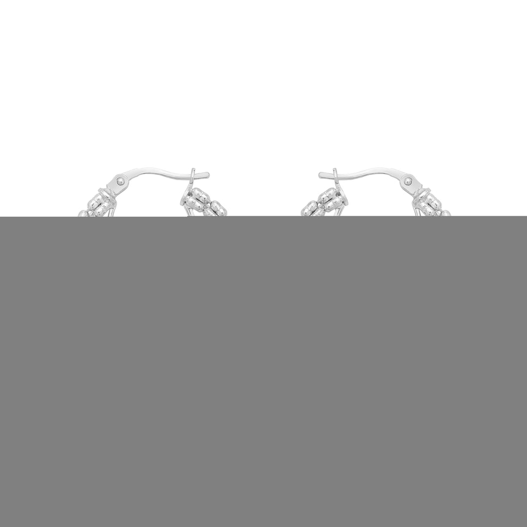 14K Ice Chain Round Hoops