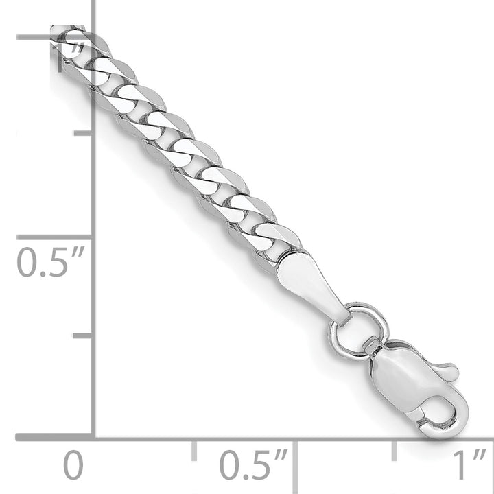 14k White Gold 2.9mm Flat Beveled Curb Chain
