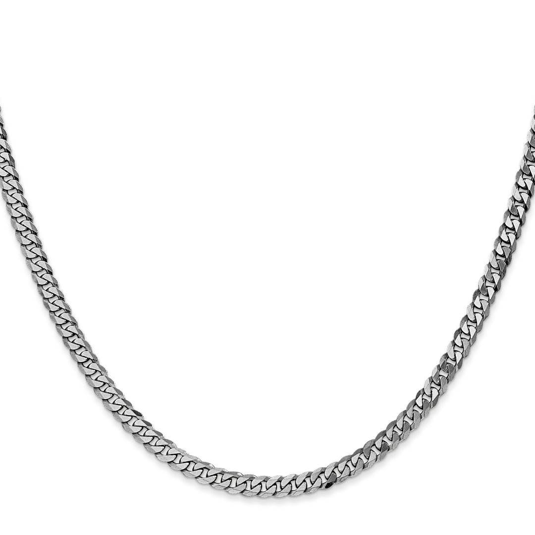 14k White Gold 3.9mm Flat Beveled Curb Chain