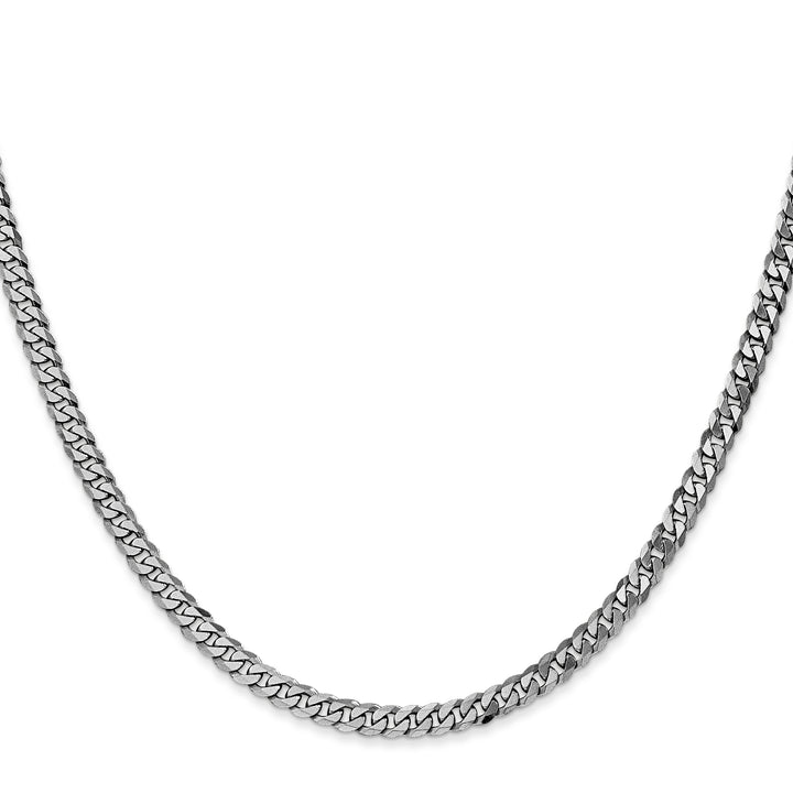 14k White Gold 3.9mm Flat Beveled Curb Chain