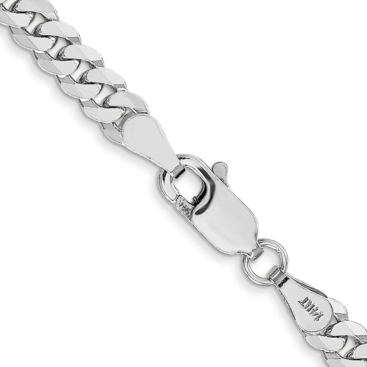14k White Gold 3.9mm Flat Beveled Curb Chain