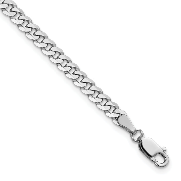 14k White Gold 3.9mm Flat Beveled Curb Chain