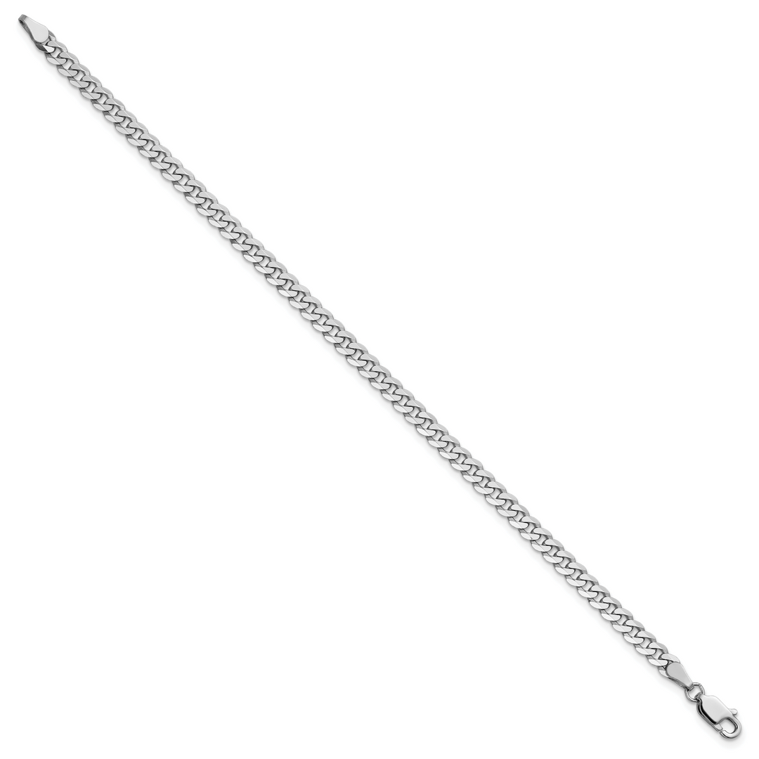 14k White Gold 3.9mm Flat Beveled Curb Chain