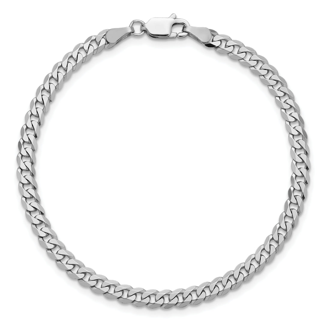 14k White Gold 3.9mm Flat Beveled Curb Chain