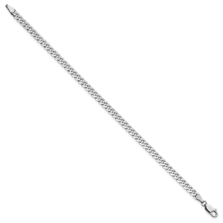 14k White Gold 3.9mm Flat Beveled Curb Chain
