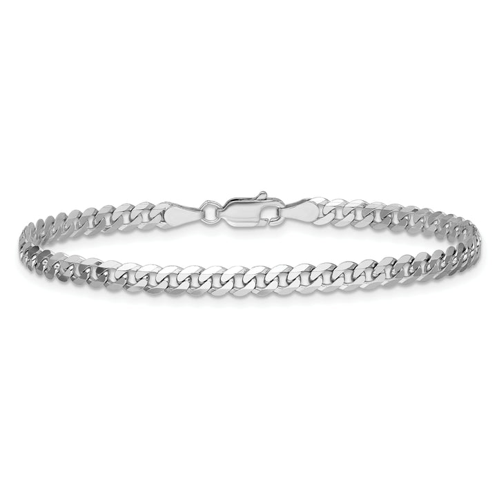 14k White Gold 3.9mm Flat Beveled Curb Chain