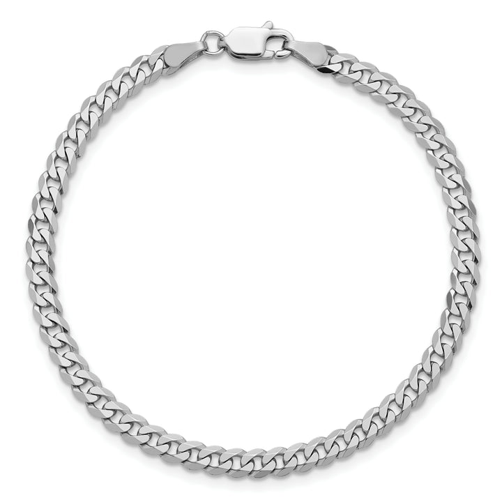14k White Gold 3.9mm Flat Beveled Curb Chain
