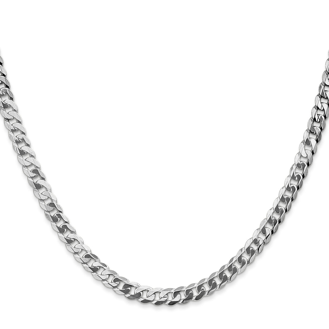14k White Gold 4.75mm Flat Beveled Curb Chain
