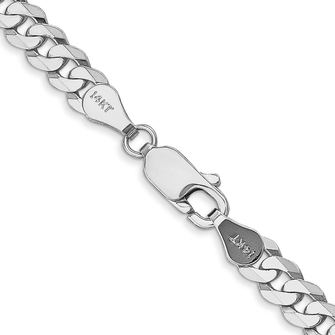 14k White Gold 4.75mm Flat Beveled Curb Chain