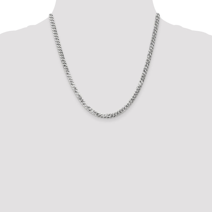 14k White Gold 4.75mm Flat Beveled Curb Chain