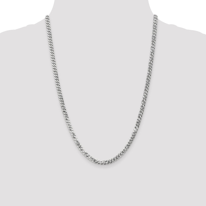 14k White Gold 4.75mm Flat Beveled Curb Chain