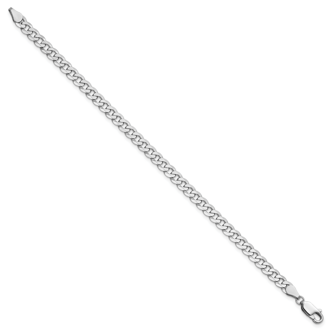 14k White Gold 4.75mm Flat Beveled Curb Chain