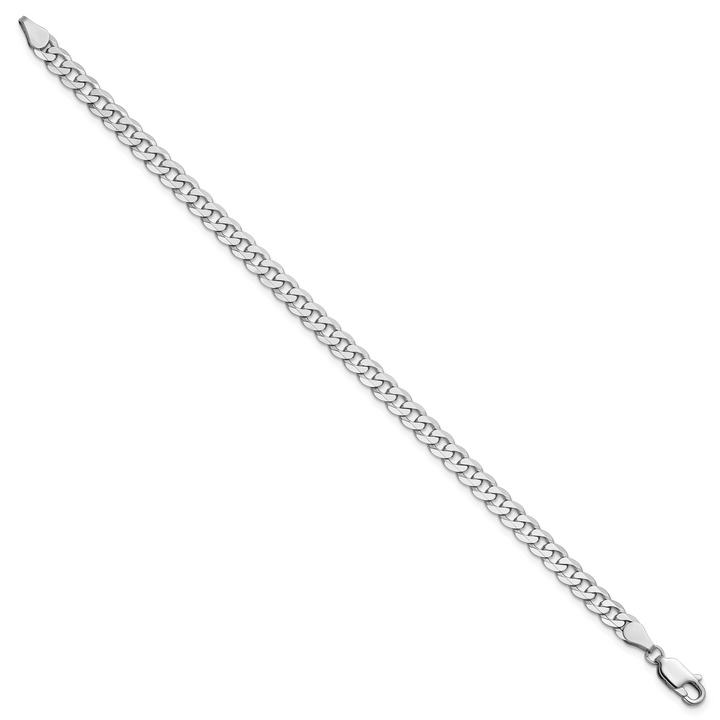 14k White Gold 4.75mm Flat Beveled Curb Chain