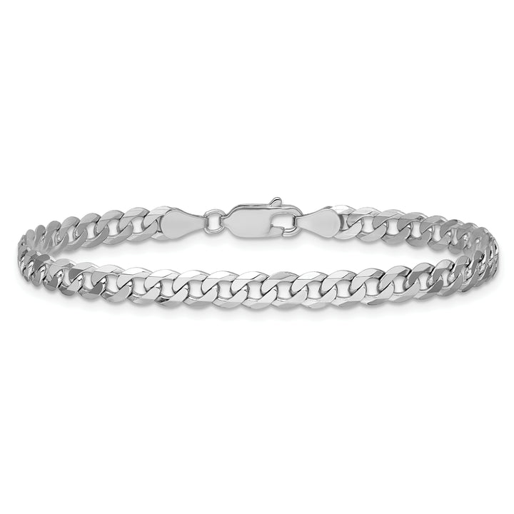 14k White Gold 4.75mm Flat Beveled Curb Chain