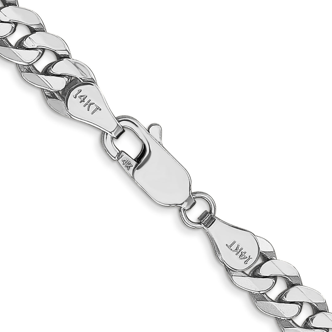 14k White Gold 5.75mm Flat Beveled Curb Chain
