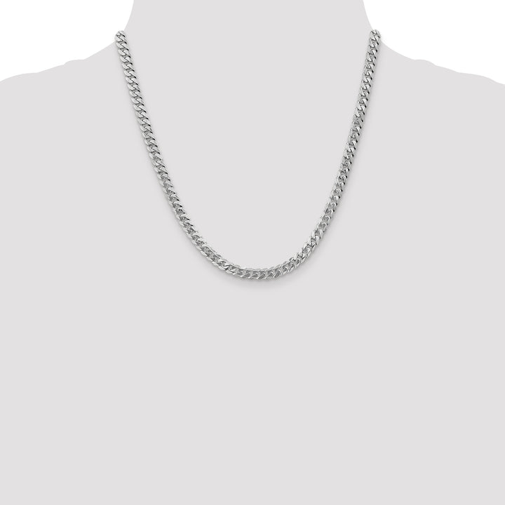 14k White Gold 5.75mm Flat Beveled Curb Chain