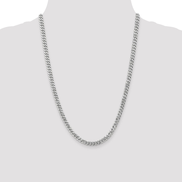 14k White Gold 5.75mm Flat Beveled Curb Chain