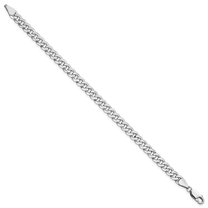 14k White Gold 5.75mm Flat Beveled Curb Chain