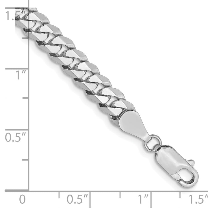 14k White Gold 5.75mm Flat Beveled Curb Chain