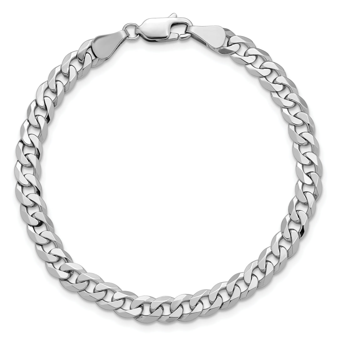 14k White Gold 5.75mm Flat Beveled Curb Chain