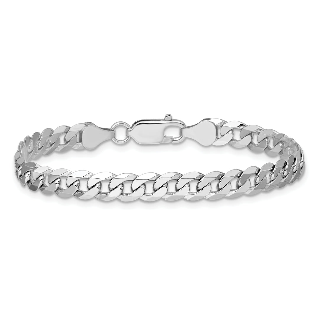 14k White Gold 6.25mm Flat Beveled Curb Chain