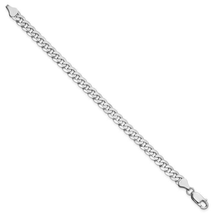 14k White Gold 6.25mm Flat Beveled Curb Chain