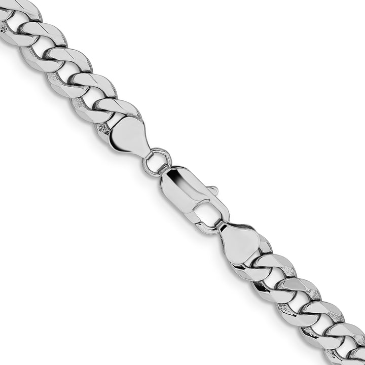 14k White Gold 8mm Flat Beveled Curb Chain