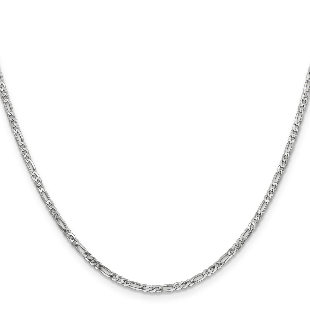 14k White Gold 2.25mm Flat Figaro Chain