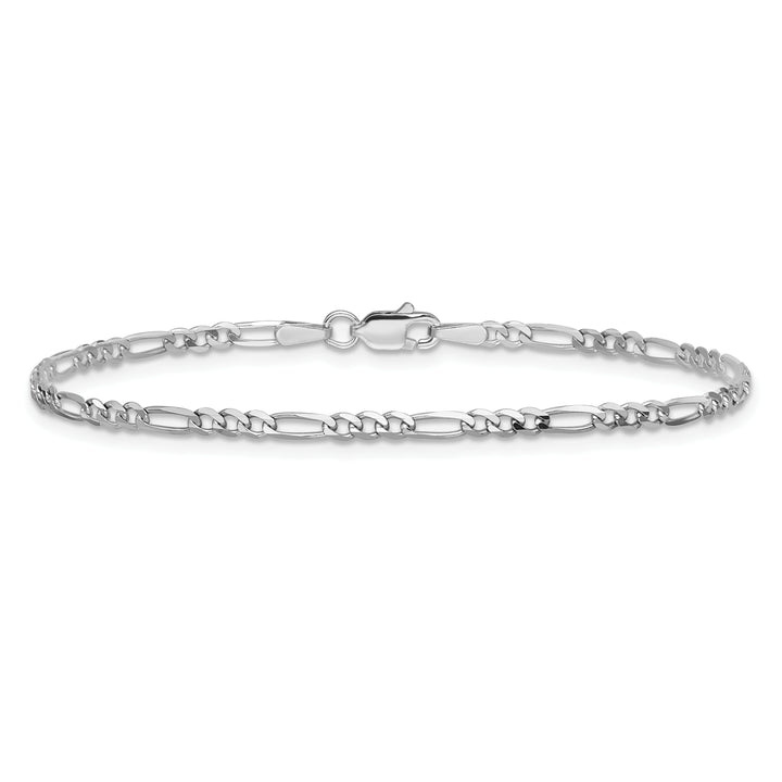 14k White Gold 2.25mm Flat Figaro Chain Anklet