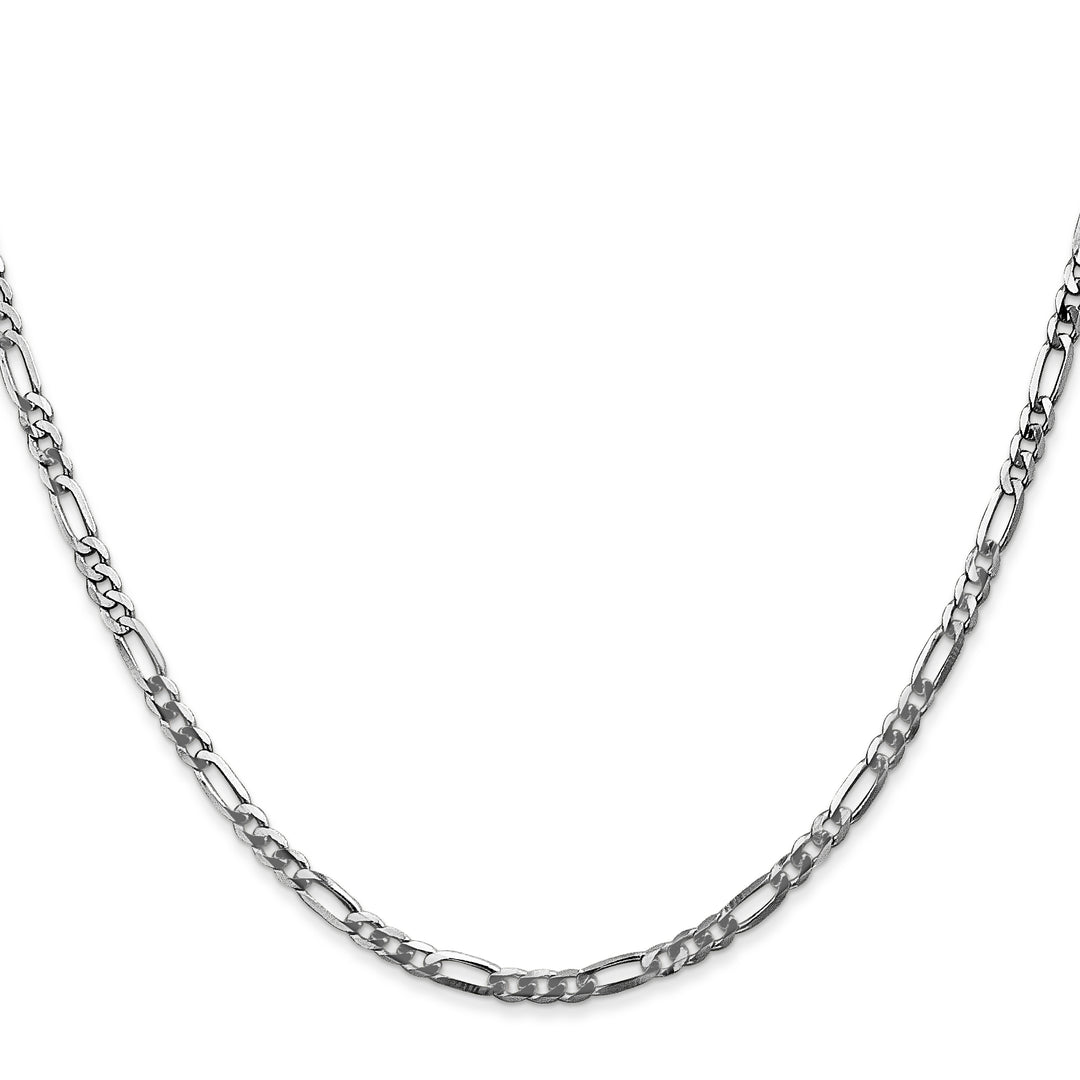 14k White Gold 2.75mm Flat Figaro Chain